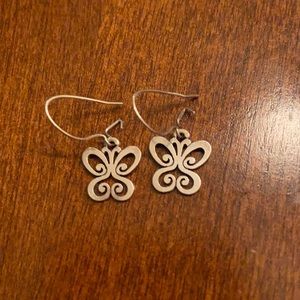 Retired James Avery Springtime Butterfly Dangle Earrings